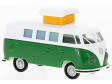 H0 - VW T1b Camper, bílá/zelená, se zvedací střechou