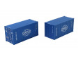 H0 - 2-dílný set Container 20‘ Cosco modré - High Cube