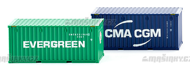 H0 - Dva kontejnery 20' (NG) "Evergreen" & "CMA-CGM" #1