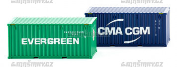 H0 - Dva kontejnery 20' (NG) "Evergreen" & "CMA-CGM"