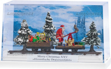 H0 - Malé diorama "Veselé Vánoce XXV - Nebeská drezína"