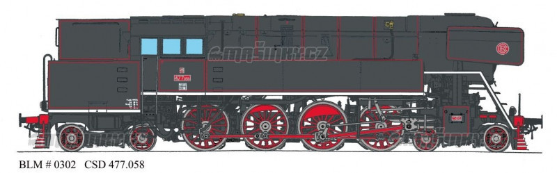 H0 - Parn lokomotiva 477 058 - SD (analog) #2