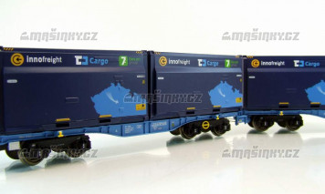 H0 - Set InnoWaggon voz s nkladem 4 kontainer  7 Sev.en / CD Cargo 
