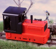 H0e - Dieselov lokomotiva Plymouth erven podvozky/ernoerven kastle
