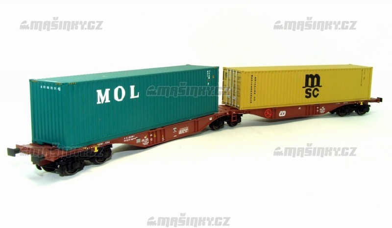 H0 - Souprava ploinovch voz Sggmrss/90 s kontejnery  MSC a MOL - D CARGO #1