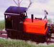 H0e - Dieselov lokomotiva Plymouth erno/erven design