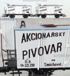 H0 - Set dvou vozů Akc. Pivovar Smíchov - KKStb