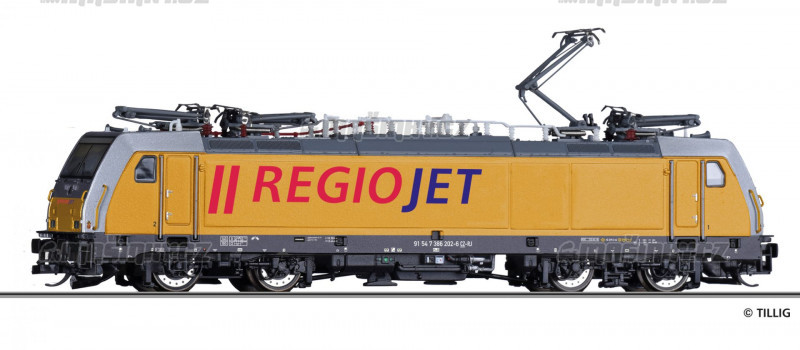 TT - Elektrick lokomotiva ady 386 - RegioJet (analog) #1