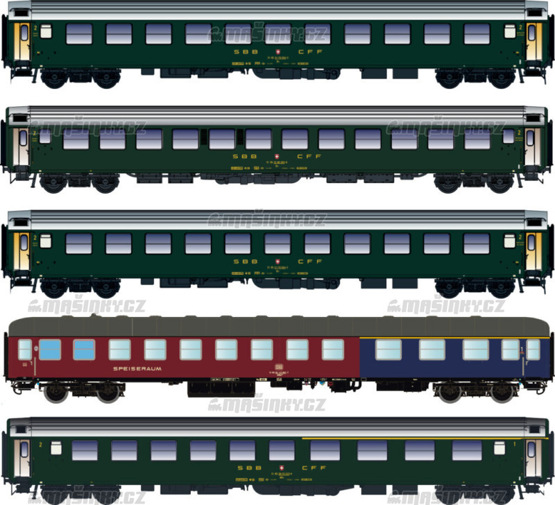 H0 - Ptidln set osobnch voz D568 - DB #1