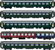 H0 - Ptidln set osobnch voz D568 - DB