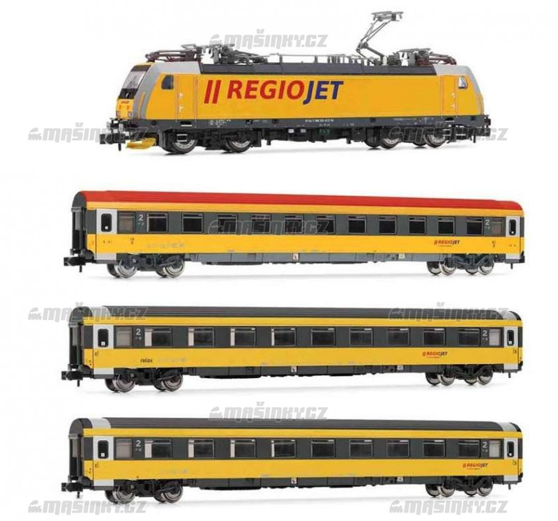 N - tydln set lokomotiva 386 a ti vozy 'RegioJet' CZ (DCC) #1