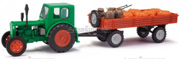H0 - Traktor Pionier RS &#8203;&#8203;01 s pvsem T4 a dnmi / pytli