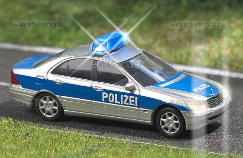 H0 - Policejn Mercedes s osvtlenm #1