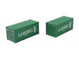 H0 - 2-dílný set Container 20‘ UASC - Low Cube