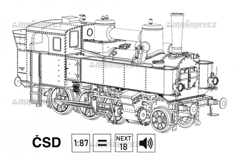 H0 - Parn lokomotiva ady 320.008 - SD (DCC,zvuk) #1
