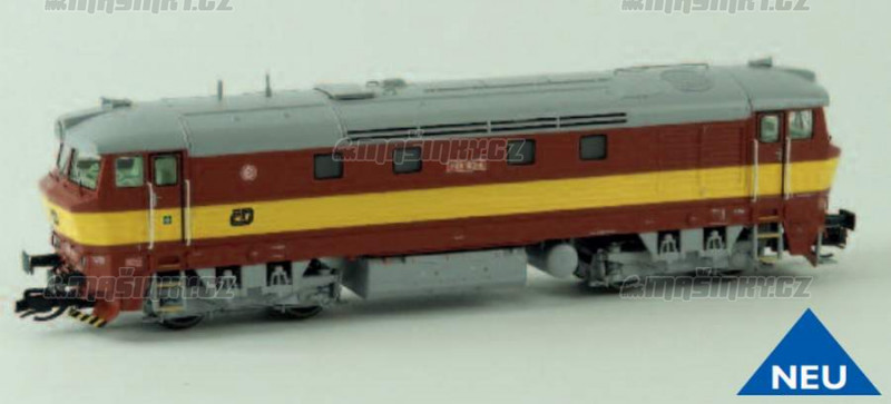 TT - Dieselov lokomotiva ady T 749 - D (erven/lut) analog #1
