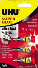 UHU Super Glue Minis 3 x 1 g