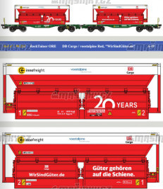 H0 - Dva vozy Rocktainer ORE Voestalpine Red - DB Cargo