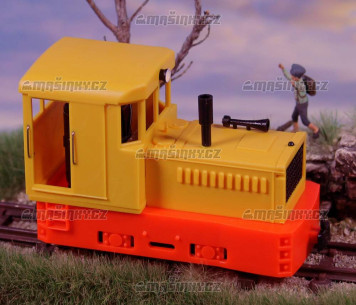 H0e - Dieselov lokomotiva Plymouth oranov podvozky/lut kastle