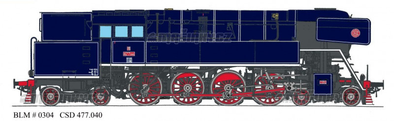 H0 - Parn lokomotiva 477 040 - SD (analog) #2