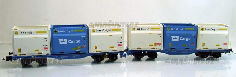 H0 - Set InnoWaggon voz s nkladem 6 kontainer  Innofreight + CD Cargo  #1