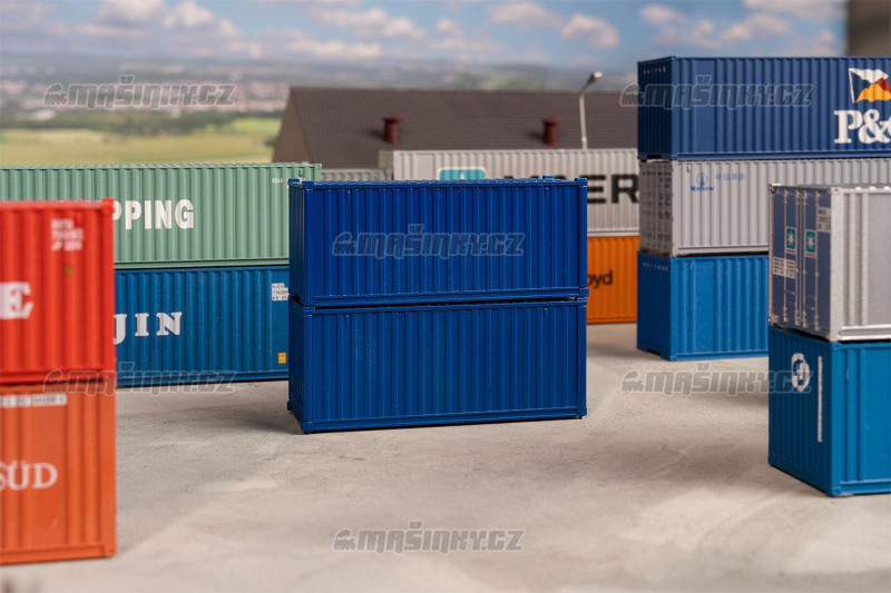 H0 - 20' kontejner, modr, 2 ks #1