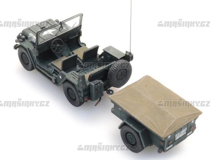 H0 - US M151 jeep + M416 pvs Forest green #2