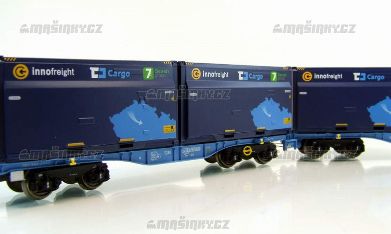 H0 - Set InnoWaggon voz s nkladem 4 kontainer  7 Sev.en / CD Cargo  #1
