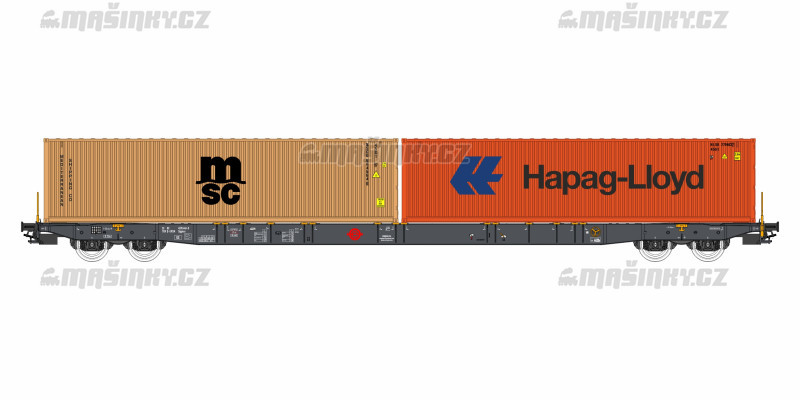 H0 - Ploinov vz Sggnss s kontejnery Ermewa MSC + Hapag Lloyd #1