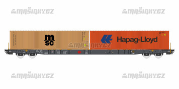 H0 - Ploinov vz Sggnss s kontejnery Ermewa MSC + Hapag Lloyd