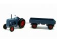 TT - Traktor HANOMAG s přívěsem - modrý