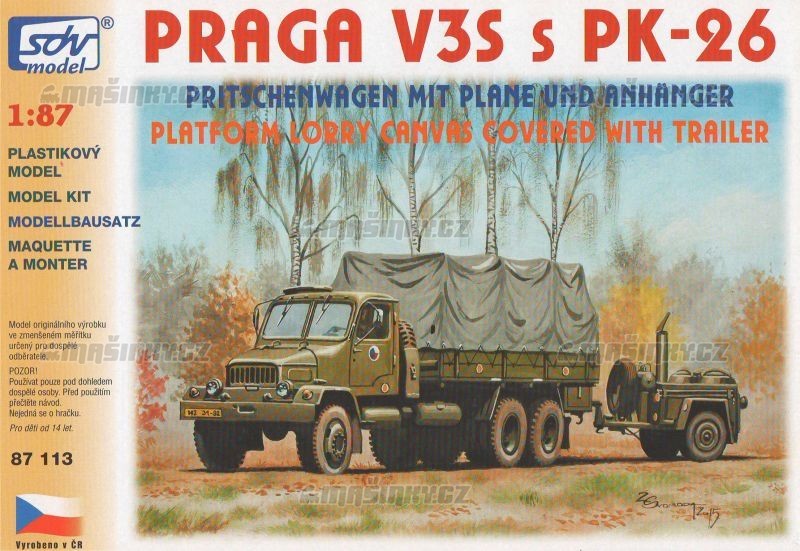 H0 - Praga V3S + PK-26 (stavebnice) #1