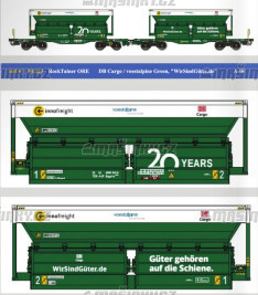 H0 - Dva vozy Rocktainer ORE Voestalpine Green - DB Cargo