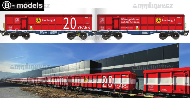 H0 - Dva vozy 20Years Innofreight Red - DB Cargo #1