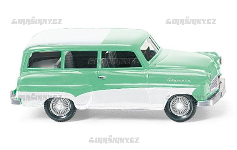 H0 - Opel Caravan 1956 - mtov zelen s blou stechou #1