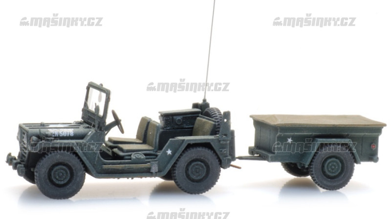H0 - US M151 jeep + M416 pvs Forest green #1