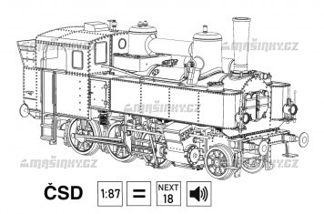 H0 - Parní lokomotiva řady 320.008 - ČSD (DCC,zvuk)