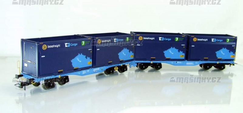 H0 - Set InnoWaggon voz s nkladem 4 kontainer  7 Sev.en / CD Cargo  #2